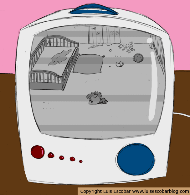 Sleeping baby on baby Monitor