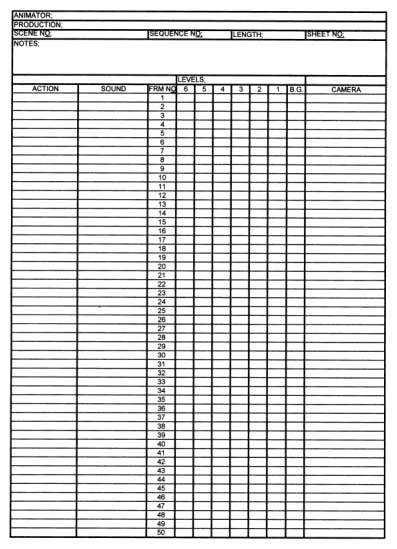 Exposure sheet